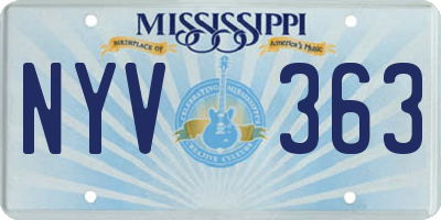 MS license plate NYV363