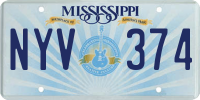 MS license plate NYV374