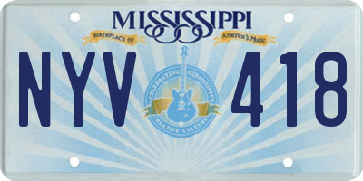 MS license plate NYV418