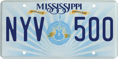 MS license plate NYV500