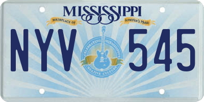 MS license plate NYV545