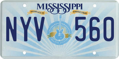 MS license plate NYV560