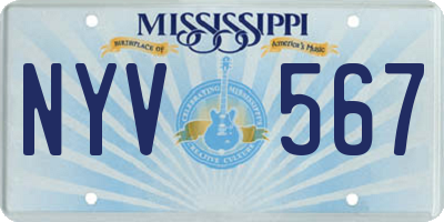MS license plate NYV567