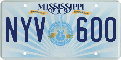 MS license plate NYV600