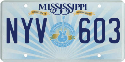 MS license plate NYV603