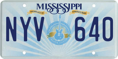 MS license plate NYV640