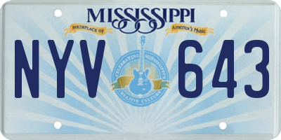 MS license plate NYV643