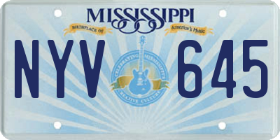 MS license plate NYV645