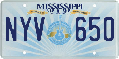 MS license plate NYV650