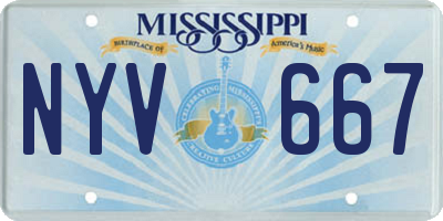 MS license plate NYV667