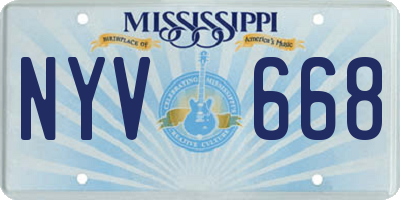 MS license plate NYV668
