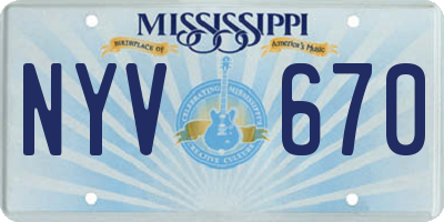MS license plate NYV670