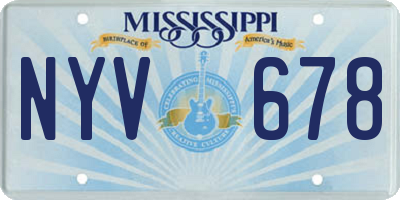 MS license plate NYV678