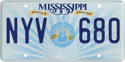 MS license plate NYV680