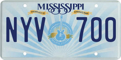 MS license plate NYV700