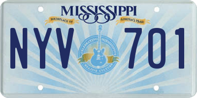 MS license plate NYV701
