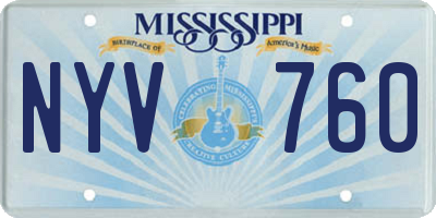 MS license plate NYV760