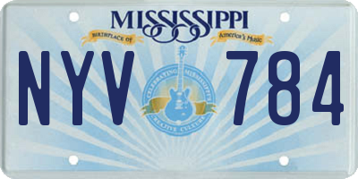 MS license plate NYV784