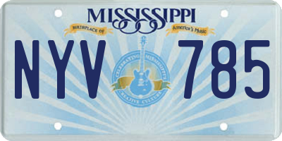 MS license plate NYV785