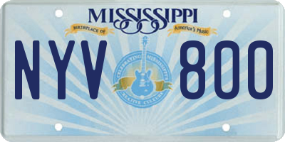 MS license plate NYV800