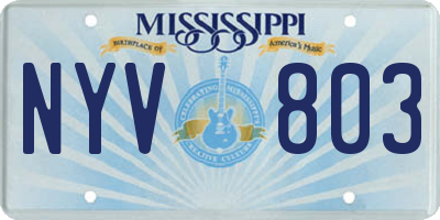 MS license plate NYV803