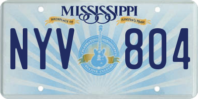 MS license plate NYV804
