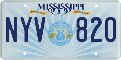 MS license plate NYV820