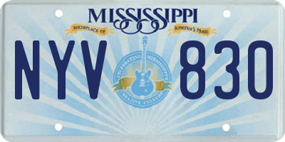 MS license plate NYV830