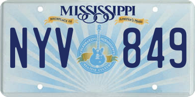 MS license plate NYV849