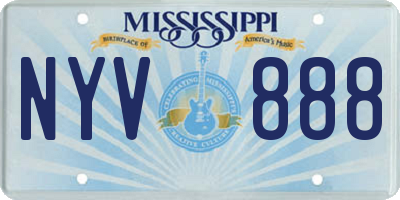 MS license plate NYV888