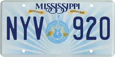 MS license plate NYV920