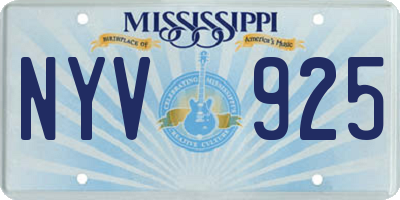 MS license plate NYV925