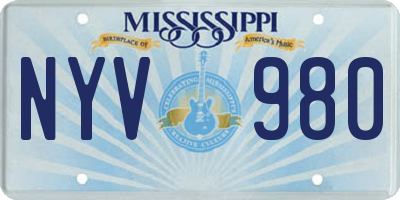 MS license plate NYV980