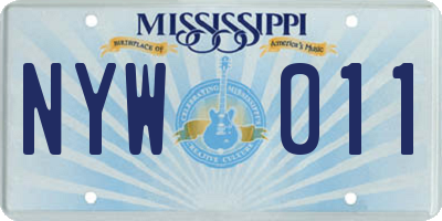 MS license plate NYW011