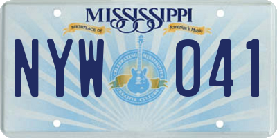 MS license plate NYW041