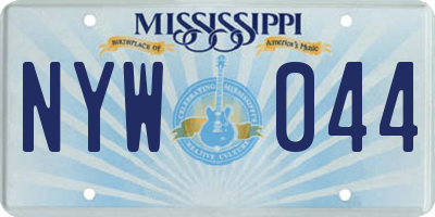 MS license plate NYW044
