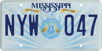 MS license plate NYW047