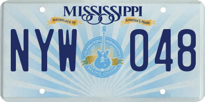 MS license plate NYW048