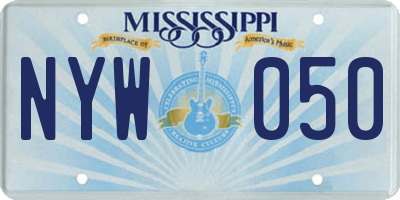 MS license plate NYW050