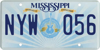 MS license plate NYW056