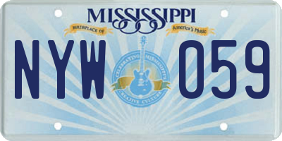MS license plate NYW059