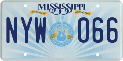 MS license plate NYW066