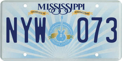 MS license plate NYW073