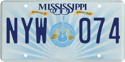 MS license plate NYW074