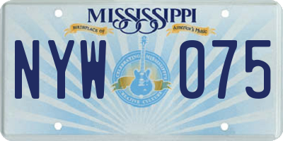 MS license plate NYW075