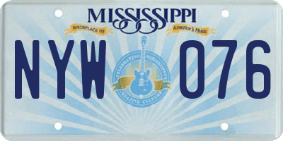 MS license plate NYW076