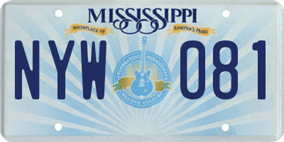 MS license plate NYW081