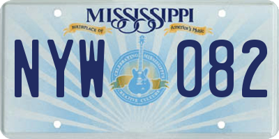 MS license plate NYW082