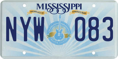 MS license plate NYW083