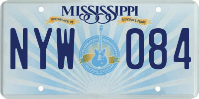 MS license plate NYW084